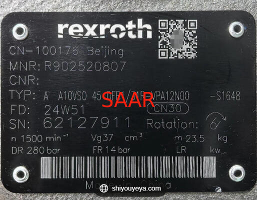 R902520807, AA10VS045DFR1/31R-VPA12N00-S1648 Rexroth A10VSO Series Axial Piston Variable Pump