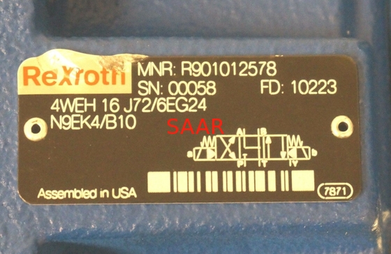 Rexroth R901012578 4WEH16J7X/6EG24N9EK4/B10 4WEH16J72/6EG24N9EK4/B10 방향 스풀 밸브