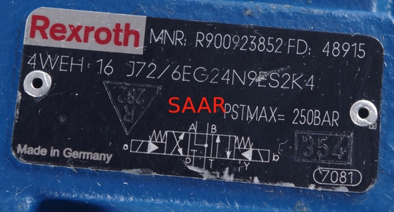 Rexroth R900923852 4WEH16J70/6EG24N9ES2K4 4WEH16J7X/6EG24N9ES2K4 파일럿 작동 방향 스풀 밸브